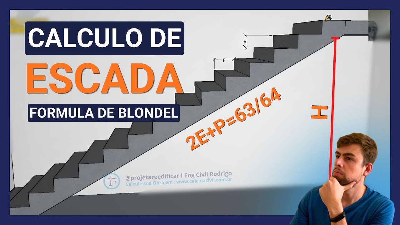 CALCULO de ESCADA - Tamanho do Piso e Altura do Degrau (Espelho) - Aprenda!