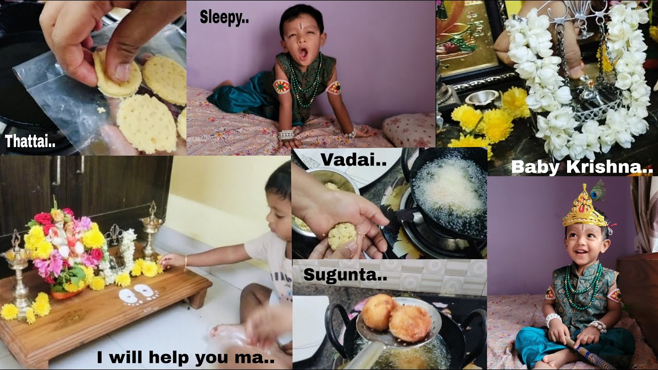 தமிழில்: Our Home Krishnajayanthi Vlog || Few Recipes of Sweets and Snacks || GRWM Baby Krishna