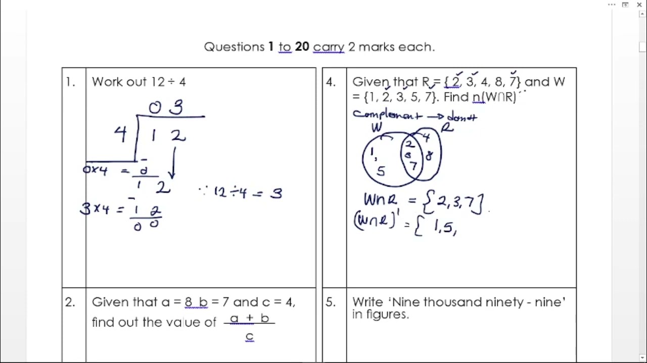 P7 MUKONO  MOCK  MATH EXAMS  2022 SECTION A