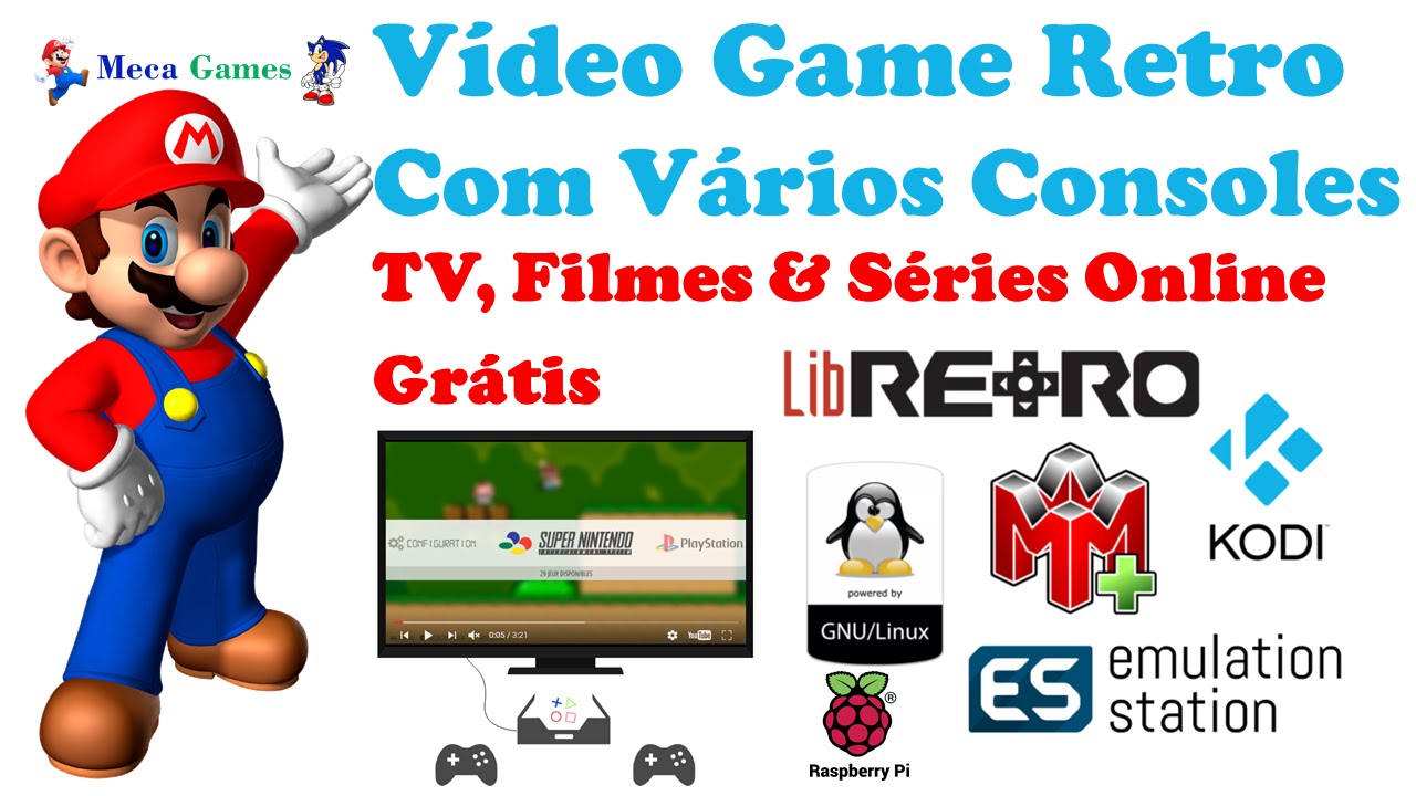 🎮 Video Game Retro com Raspberry Pi3, Recalbox e Kodi completo