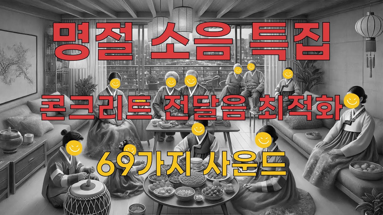 명절에는 봐줄줄 알았지? / Foley · Ambience / 명절특집 / 휴대폰 진동, 대화소리, 발망치 등 69종의 생활소음 / 10시간 연속재생 / 63hz 증폭