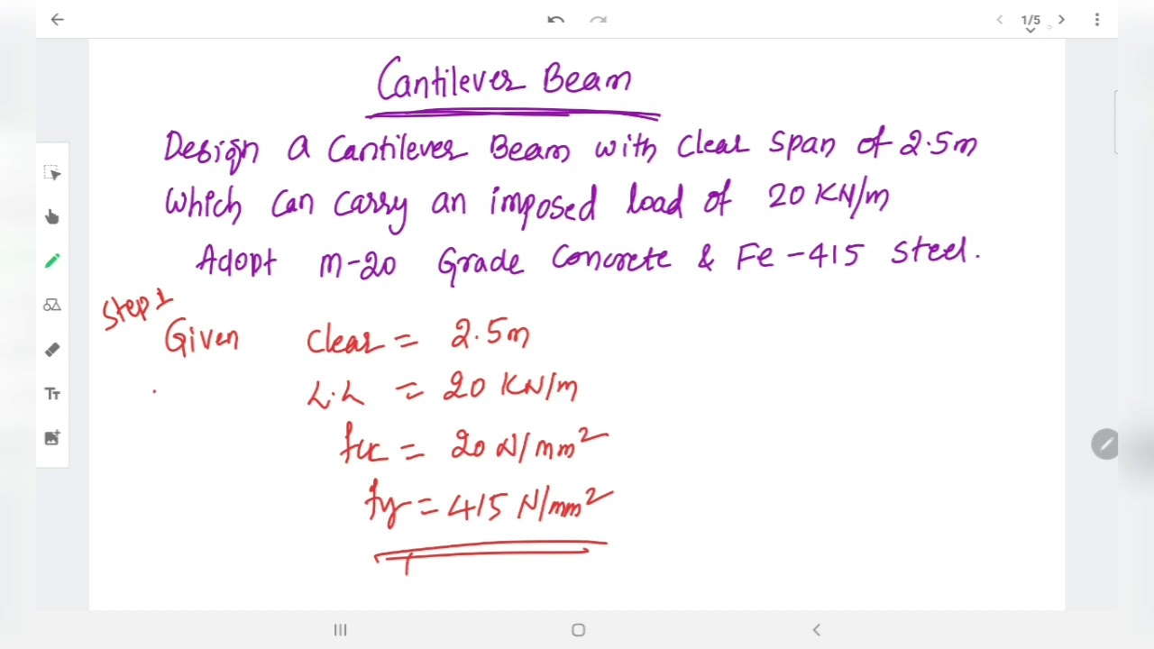 DESIGN OF CANTILEVER BEAM