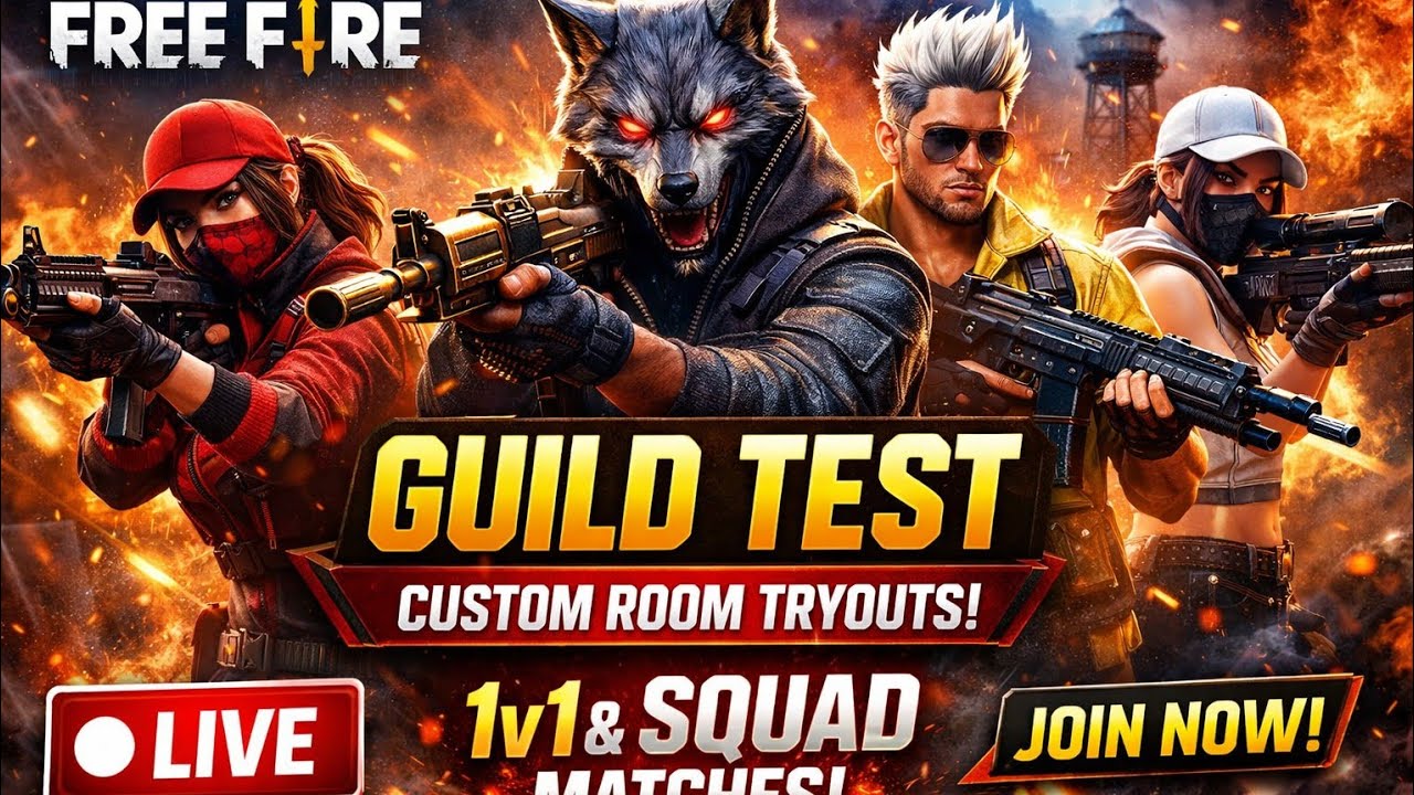 🔴 WOLF ARMY Guild Test 🐺 | Free Fire Custom Room