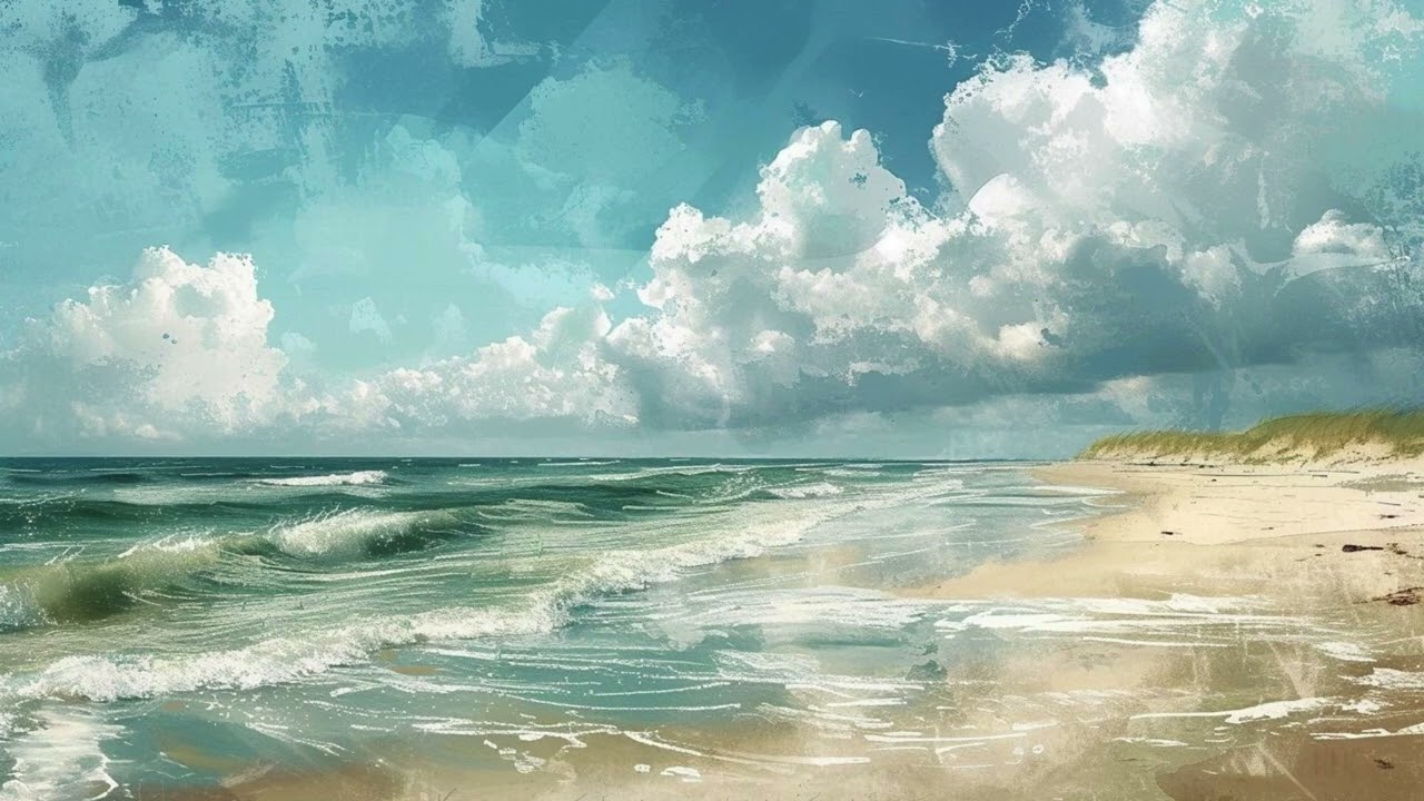Beach Coastal Vintage Art Screensaver Tv Wallpaper Home Decor Oil Painting Digital Wall Art