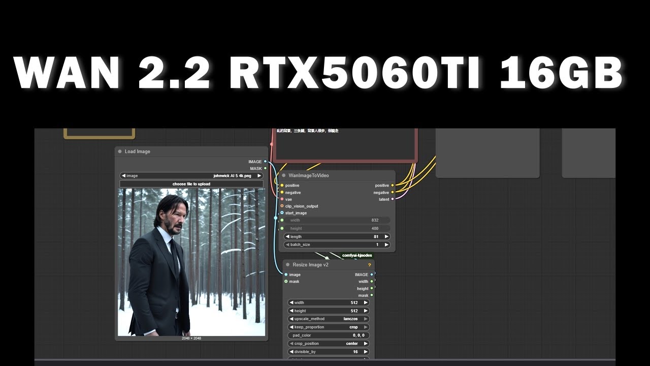 WAN2.2 RTX5060 TI 16GB 32GB RAM, Image to video.