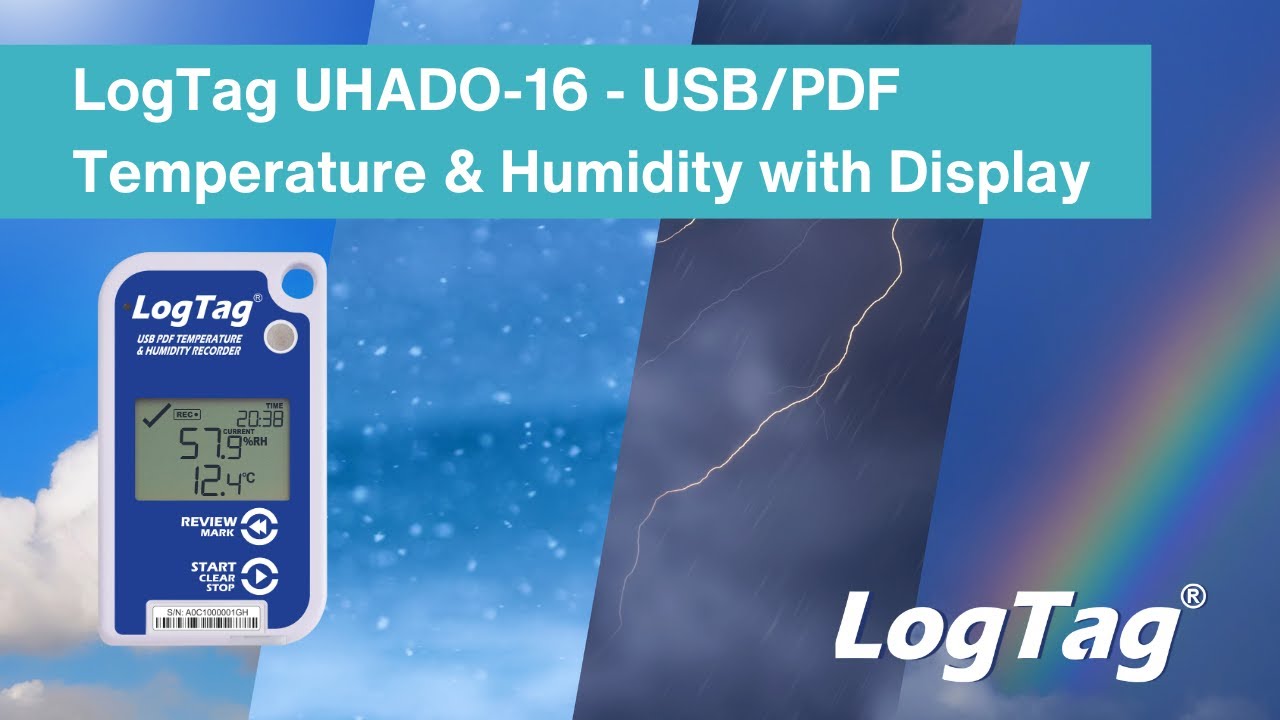ЛогТэг UHADO-16 - USB/PDF датчик температуры и влажности с дисплеем
