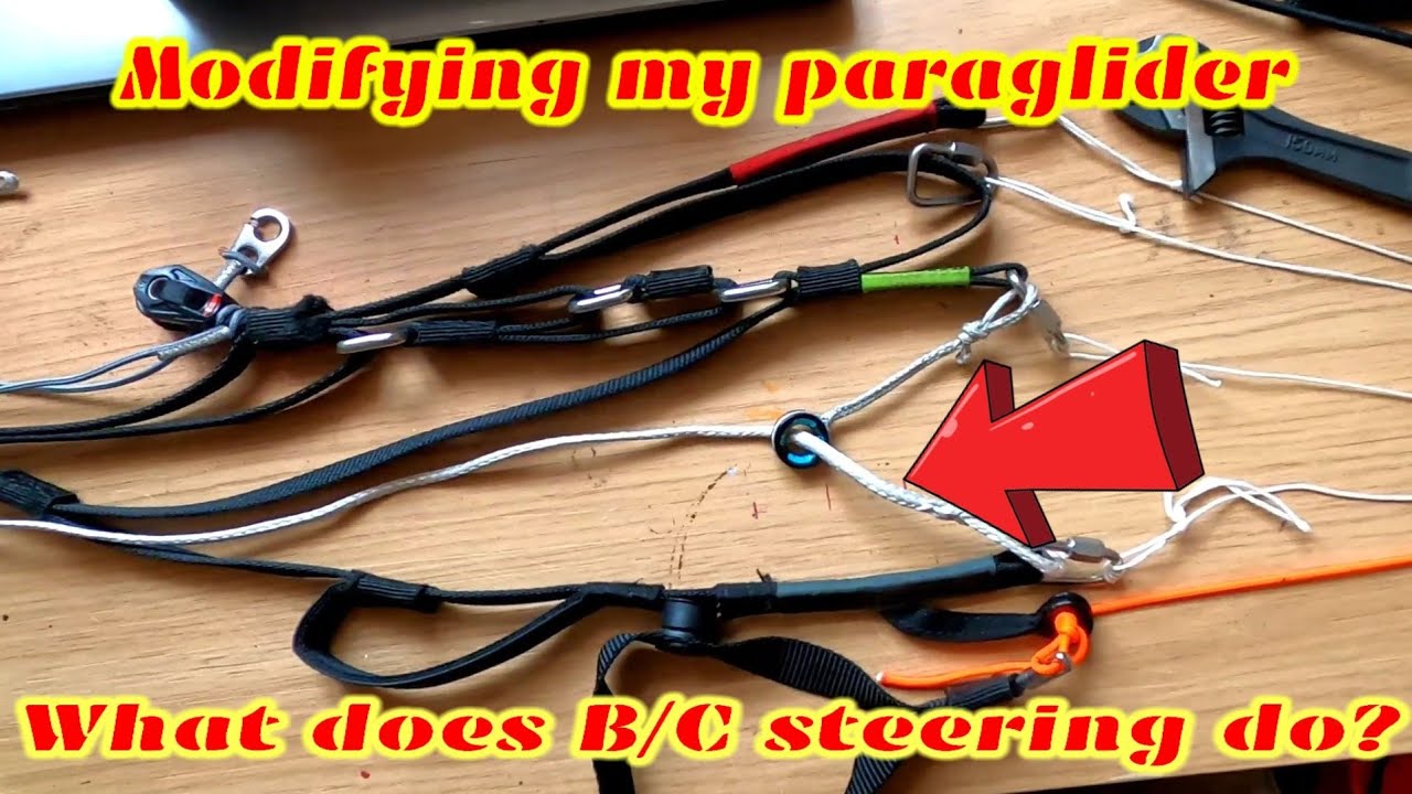 Modifying my paraglider for B/C steering.