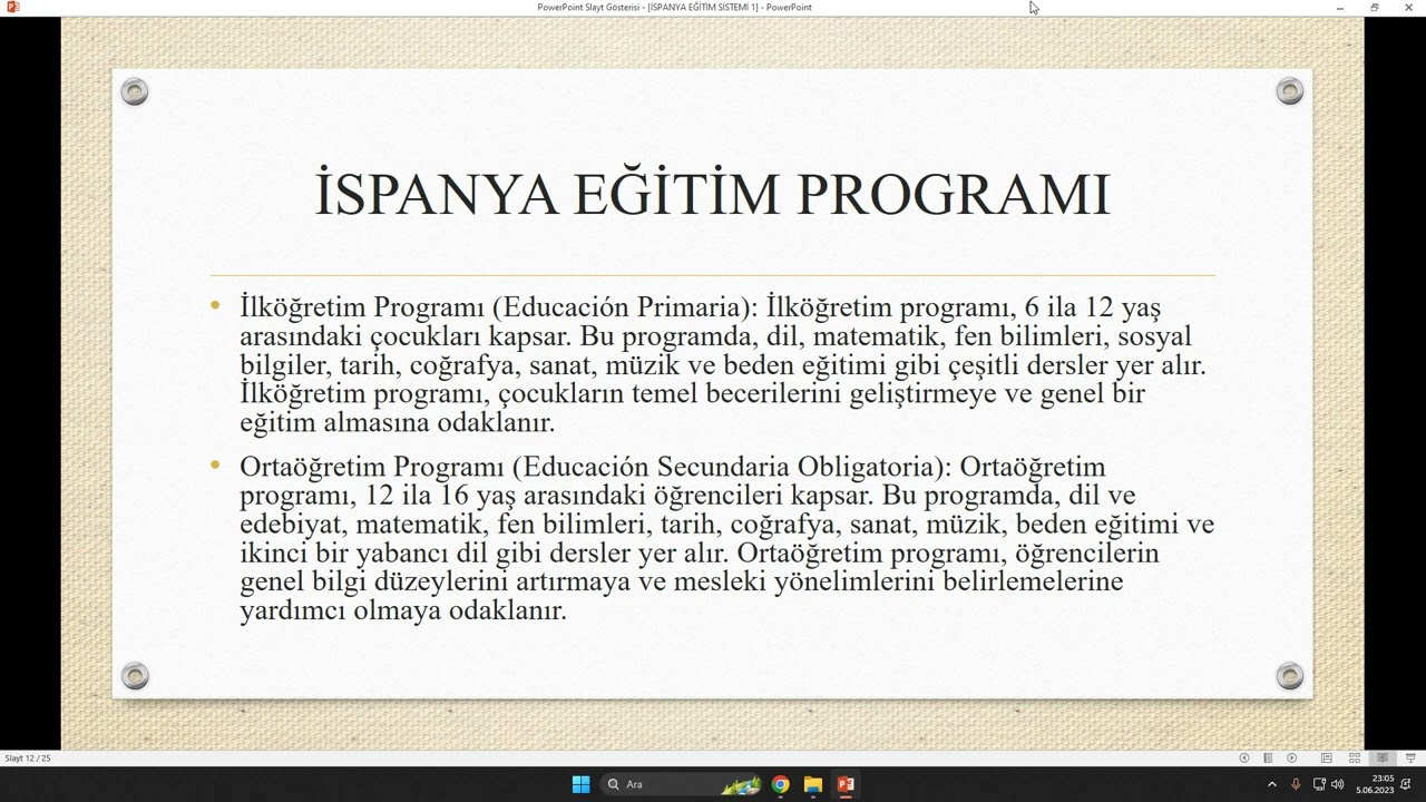 İspanya Eğitim Sistemi