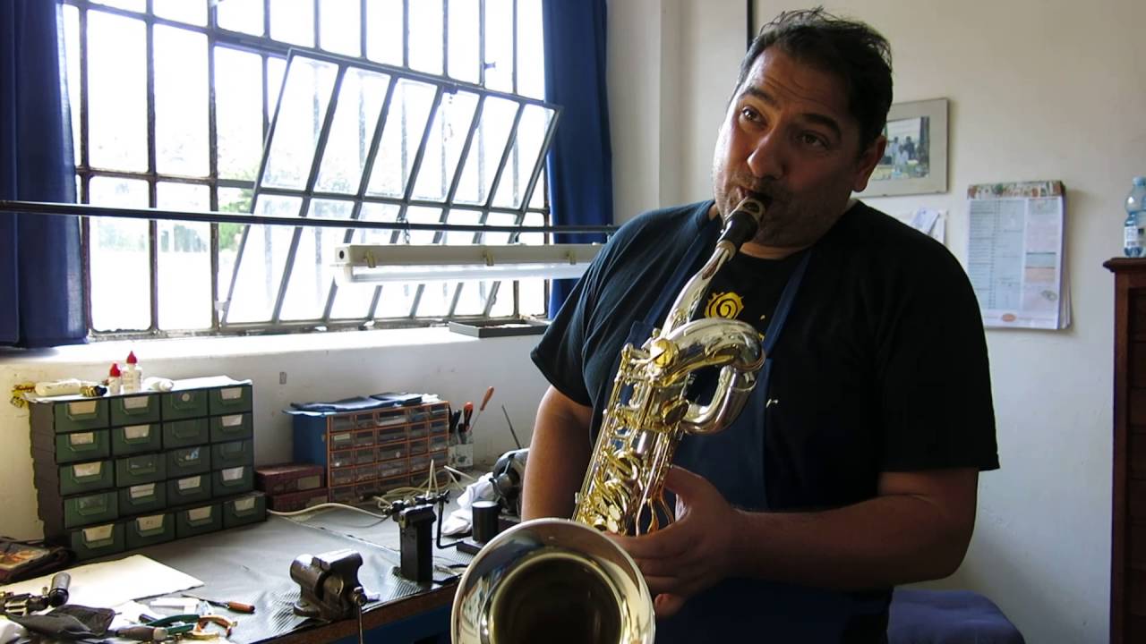 Testing a Borgani Silver Baritone Sax after repair part II (Inside Borgani Factory)