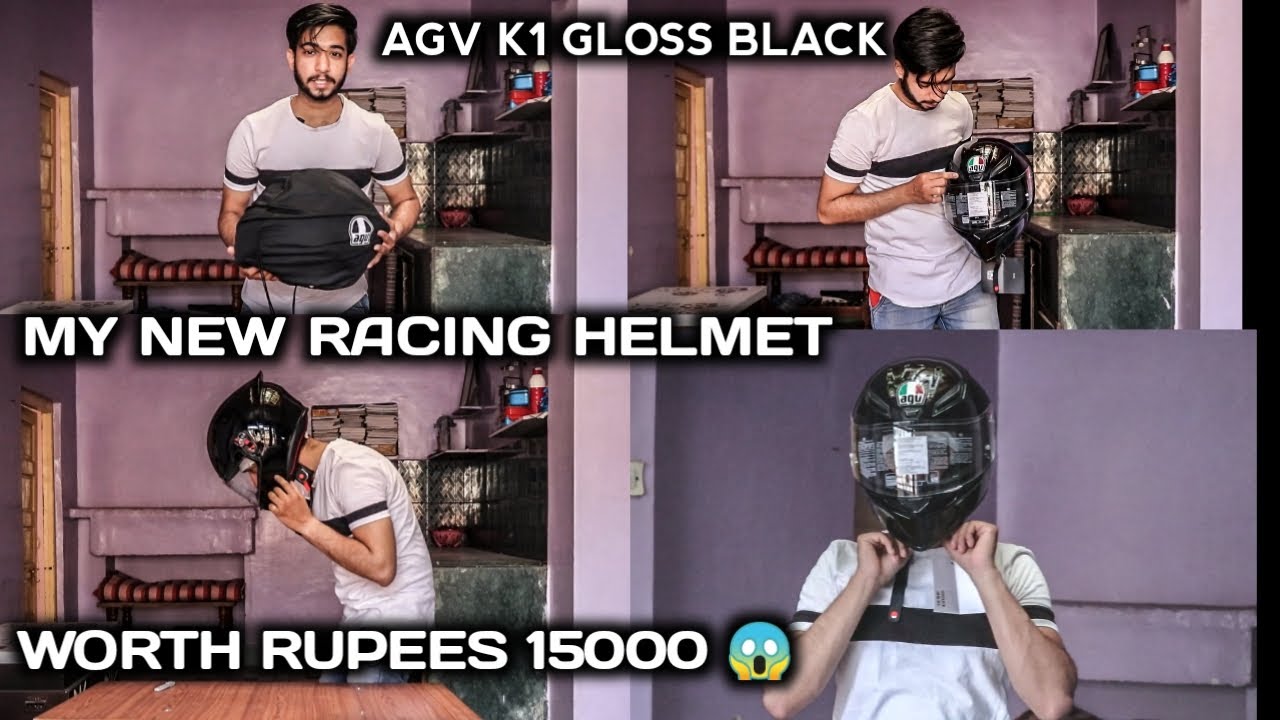 AGV K1 GLOSS BLACK RACING HELMET | UNBOXING & REVIEW | WORTH RUPEES 15000