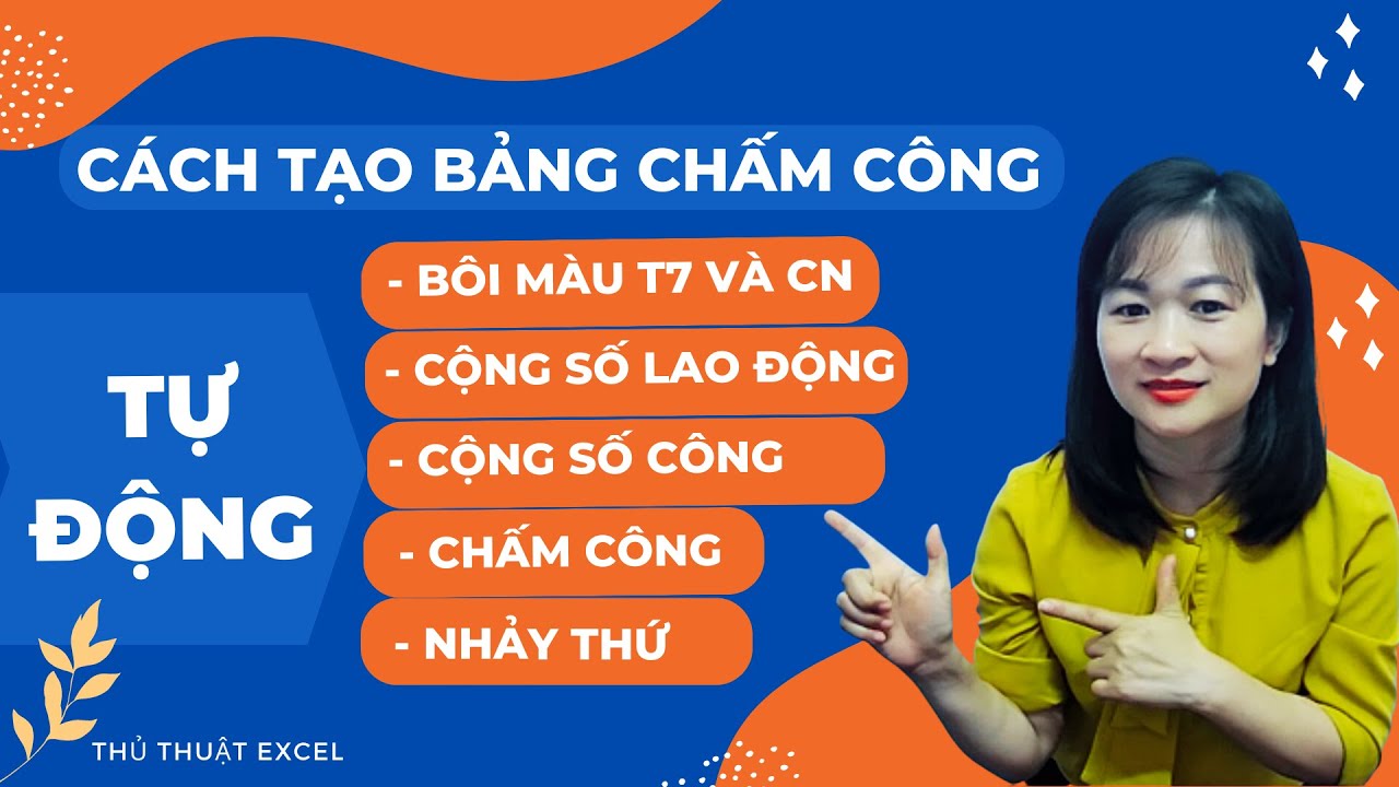 Cách Tạo Bảng Chấm Công Tự Động Trong Excel | Tự Nhảy Ngày Thứ Khi Thay Đổi Tháng Năm - Phần 1