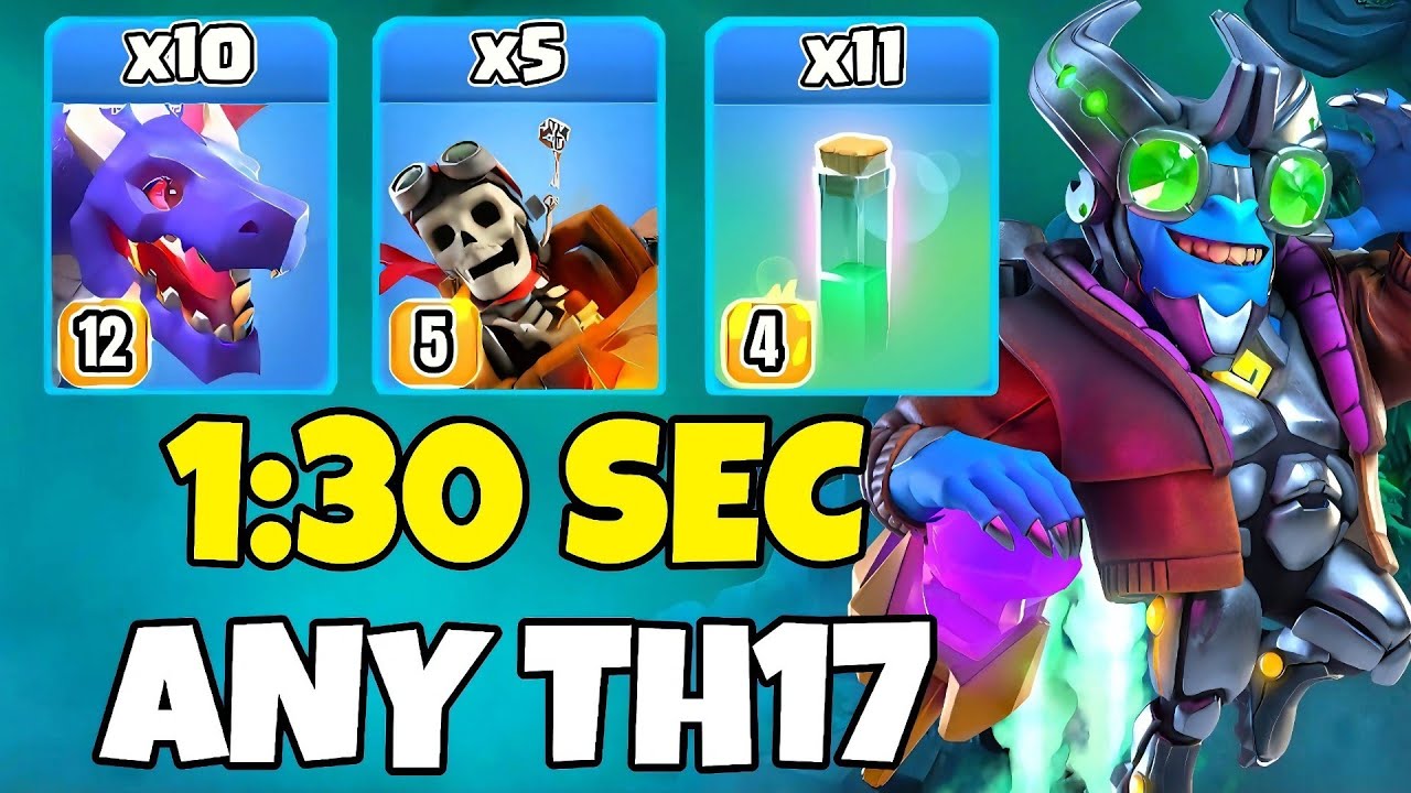 TH17 Dragon + Dragon Rider + RC Charge Attack Strategy | TH17 Attack Strategies (Clash of Clans)