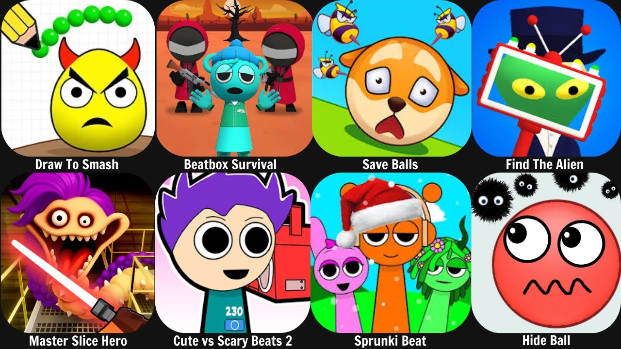 Draw To Smash, Save Balls, Find the alien