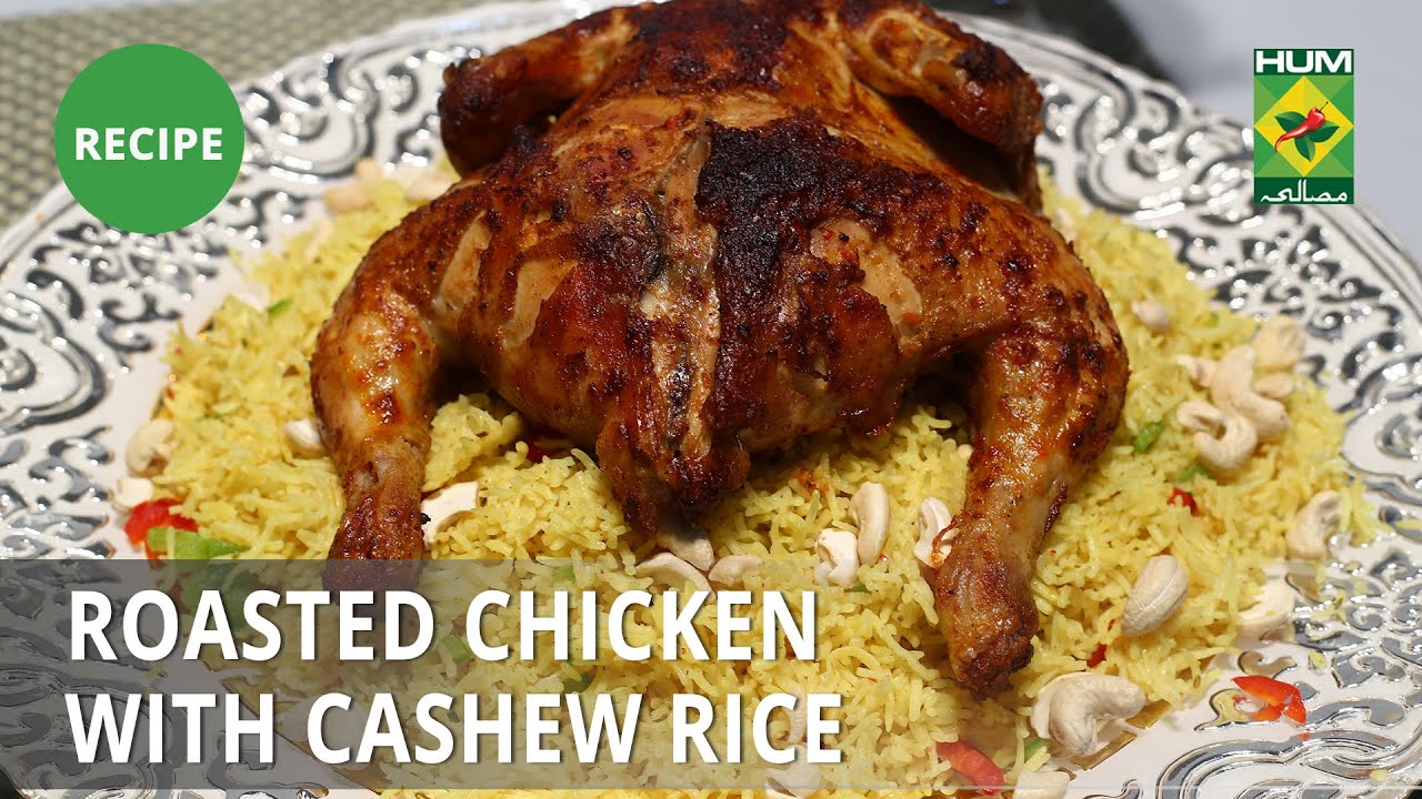 Roasted Chicken With Cashew Rice Recipe | Masala Mornings | Masala TV | Shireen Anwar | Arabic Food