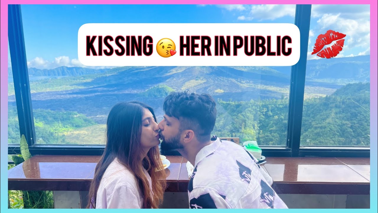 Kissing prank on her in public #kissingprank #prankonwife