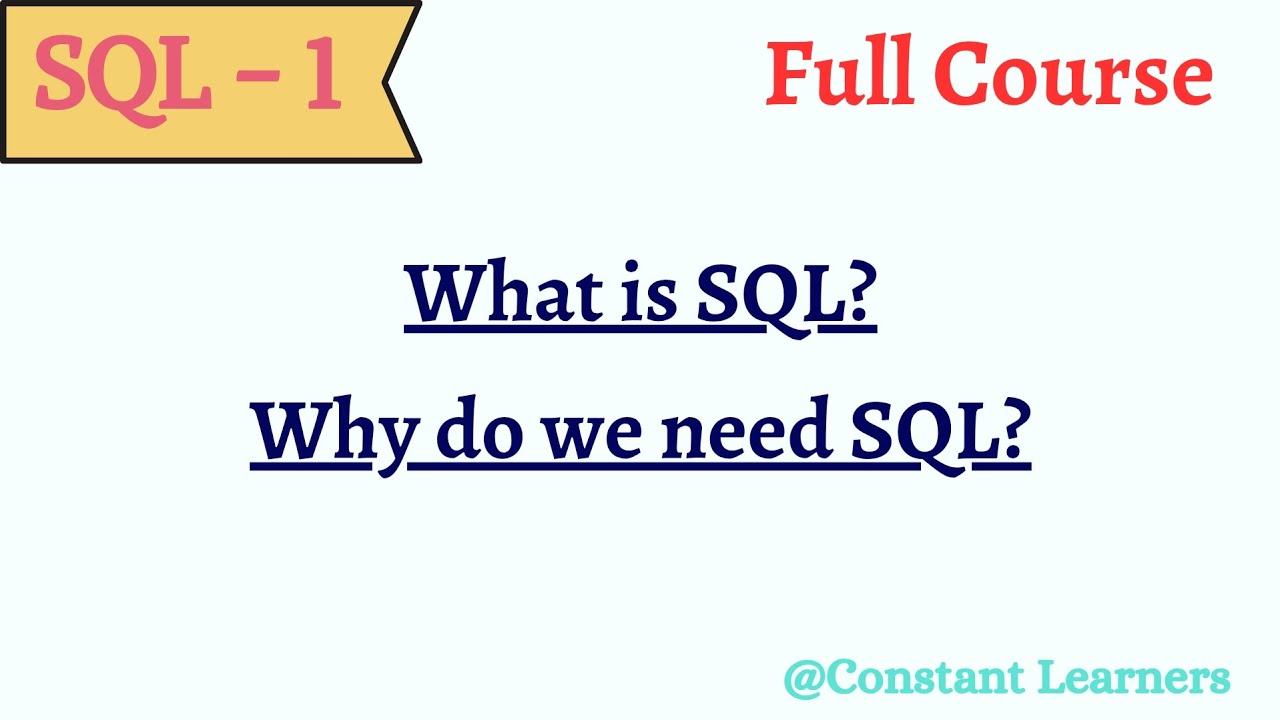 What is SQL? Why do we need SQL? #sql #sqlforbeginners #dbms #education