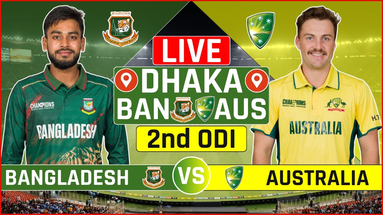 Bangladesh vs Australia 2nd ODI Live Score | BAN vs AUS 2nd ODI Live Audio Commentary