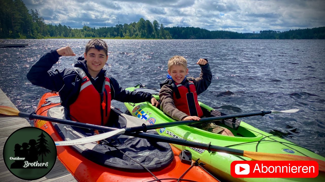 2 Tage Kanufahrt auf einem See in Schweden-Mit plötzlichem Regen 🌧️🇸🇪