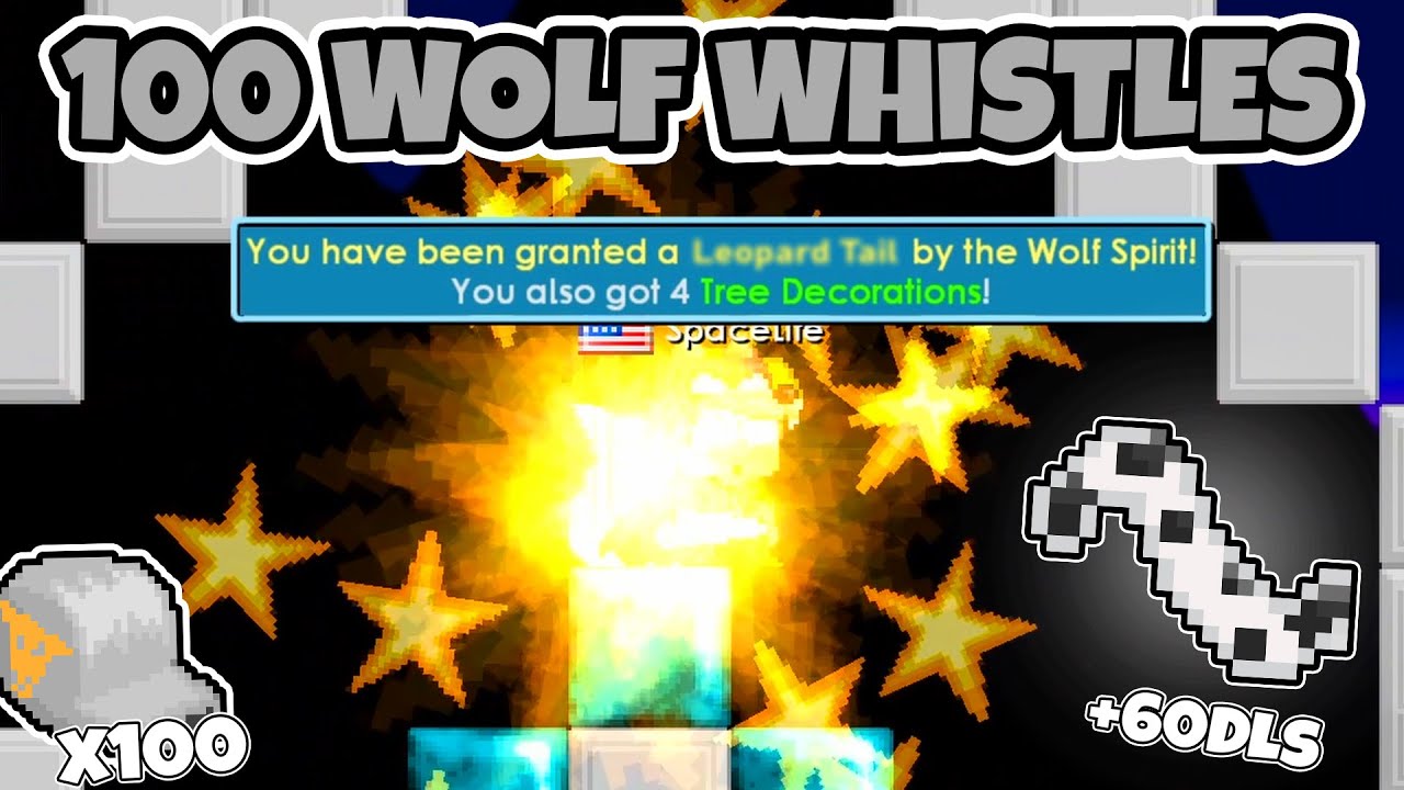Using 100+ Wolf Whistles | Leopard Tail Hunt | Growtopia