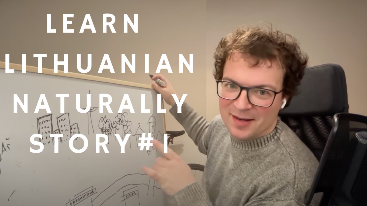 Learn Lithuanian through simple stories. Dviratis žiemą Vilniuje. Beginner lithuanian story. A1.