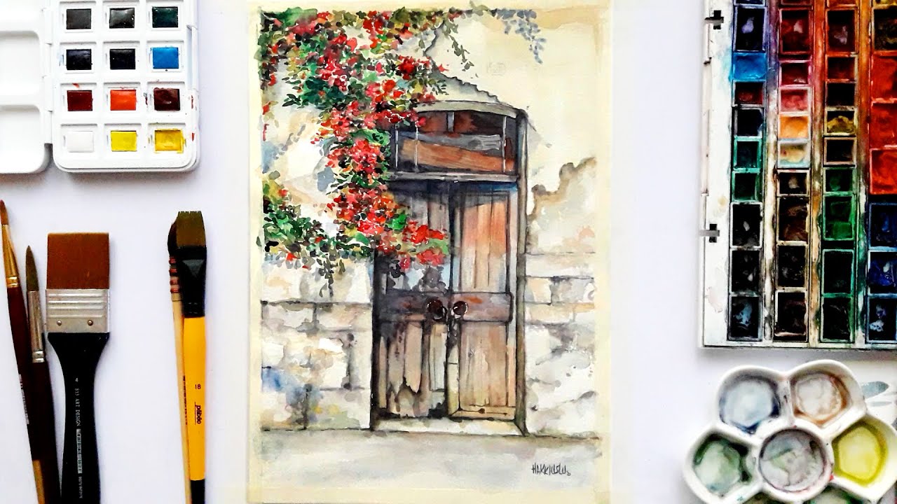 Suluboya Tekniği İle Eski Ev | Suluboya Ev Resmi
