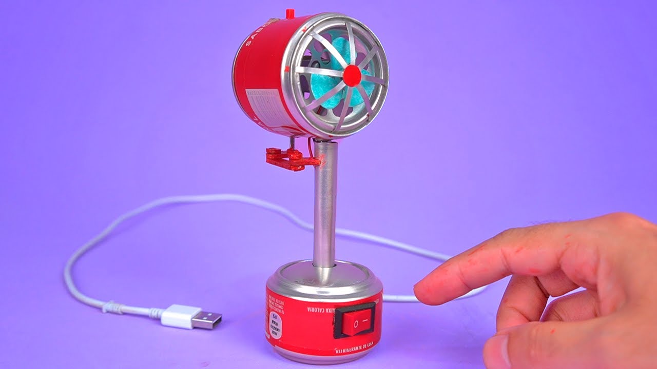 Increíble MINI VENTILADOR USB hecho con latas y motor DC