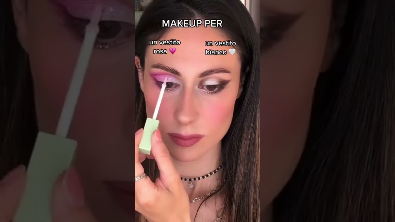 Trucco per un vestito rosa 💗 e per un vestito bianco 🤍 makeup tutorial #truccoocchi