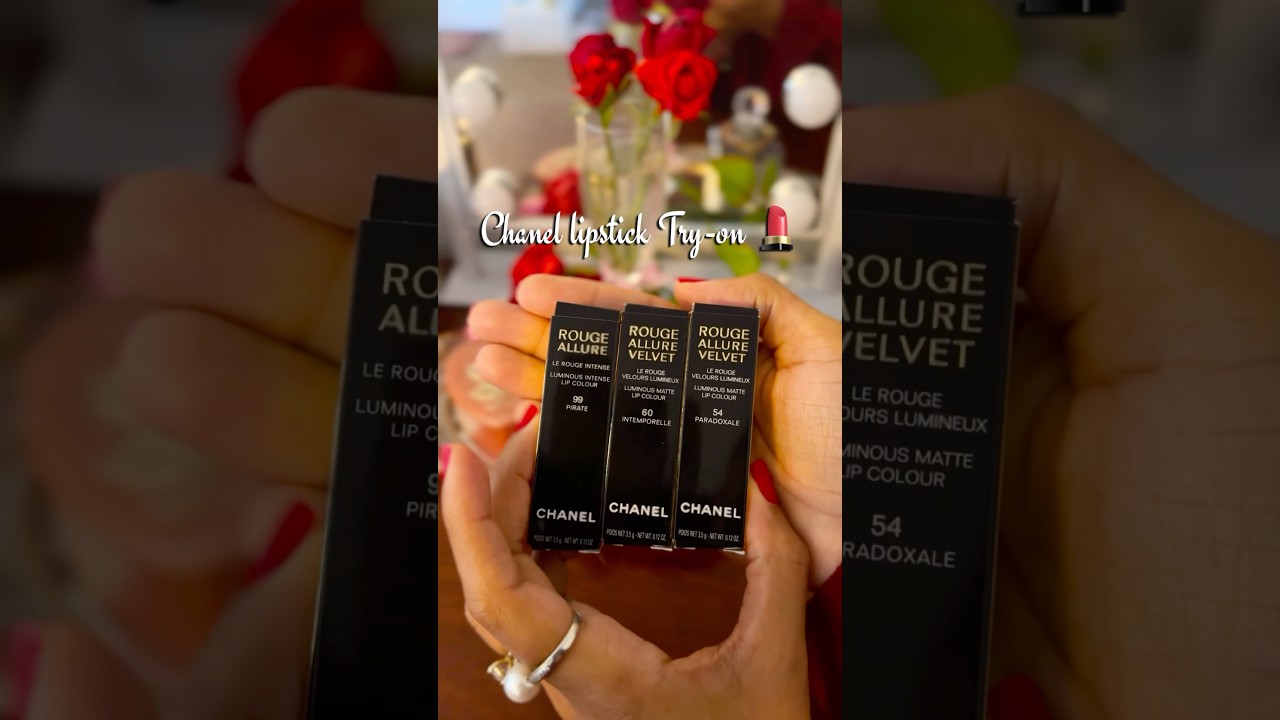 Chanel Lipstick Try-On 💋 | Rouge Allure Velvet Shades Pirate, Intemporelle & Paradoxale