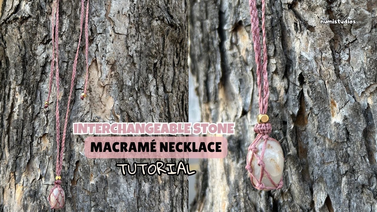 How to Make an Interchangeable Macramé Necklace with a Wrapped Stone