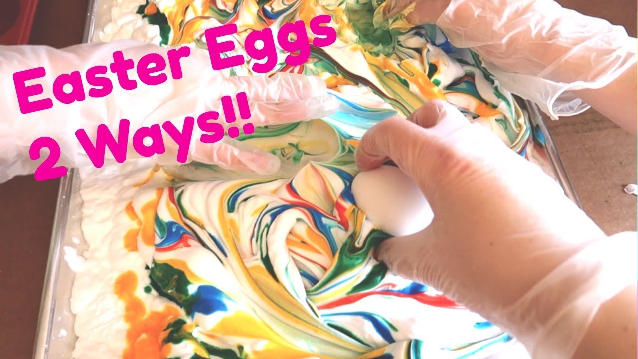 Shaving Cream and Rice Easter Eggs!!