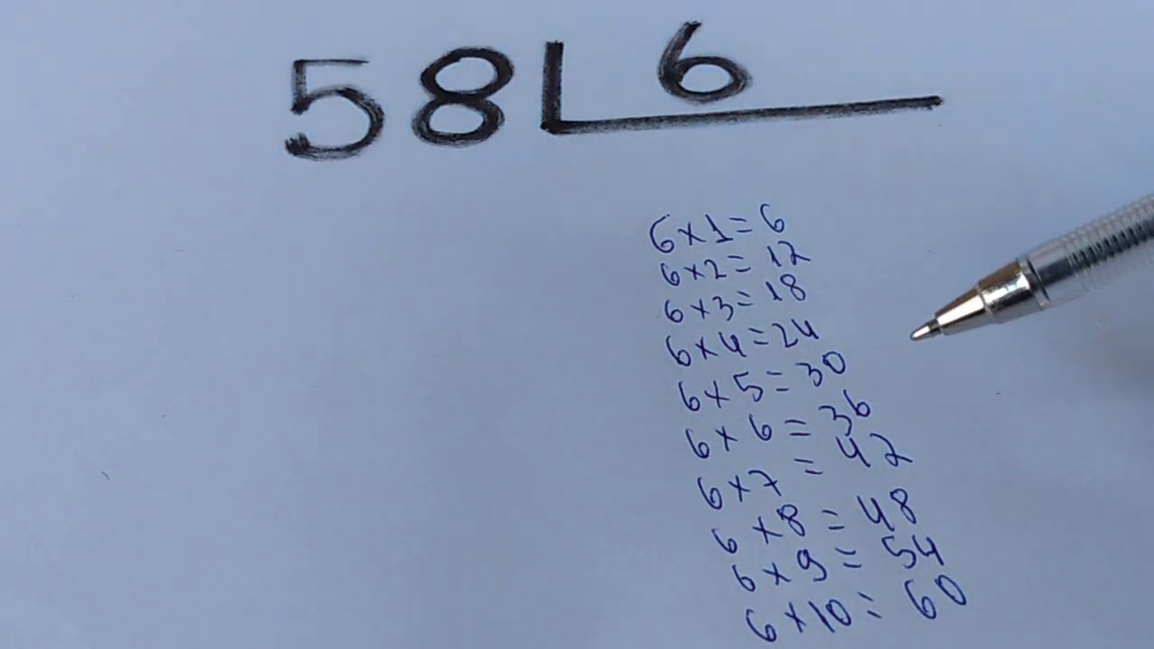 COMO DIVIDIR 58 POR 6