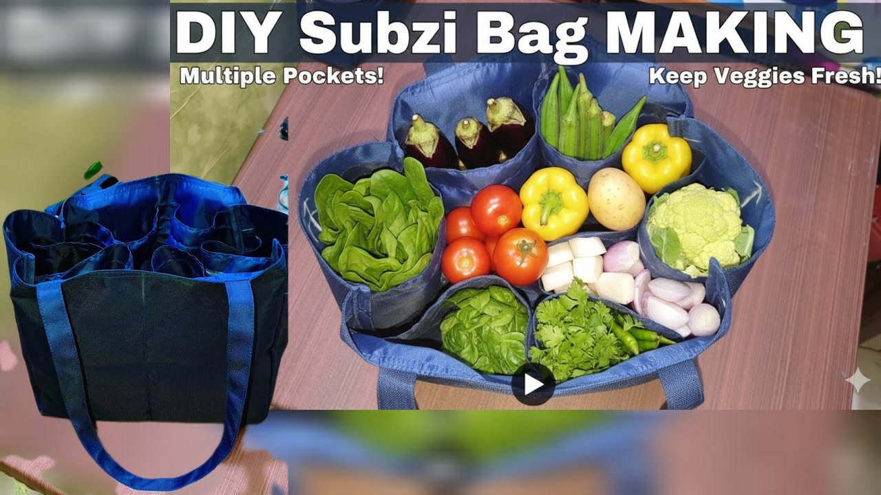 7 pocket subji bag making at home/Multipurpose bags DIY/ sabji bag tutorial#vasundhracreation21 