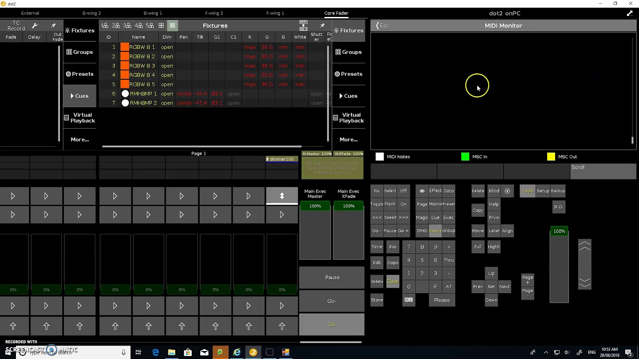 midi control for dot2 setup