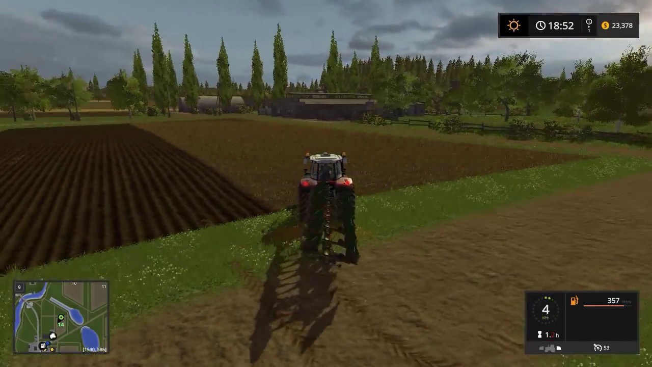 Farming Simulator 2017 game play with MASSEY FERGUSON 7726 and AMAZON CAYRON 200 six furrow plough.