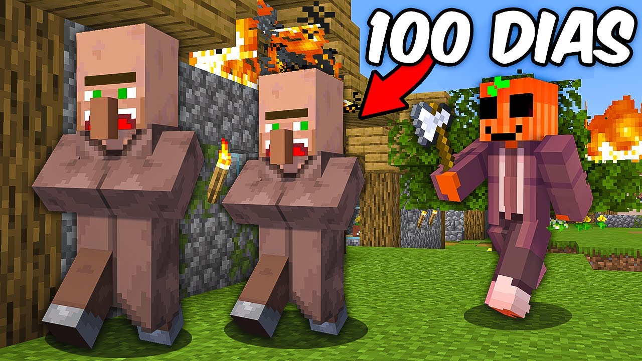 100 D&Iacute;AS Molestando Aldeanos en Minecraft!