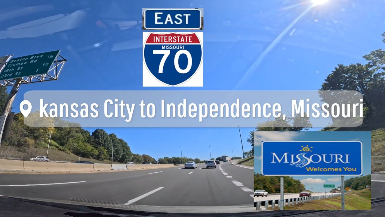 Drive Kansas City to Independence Missouri Interstate 70 East 4K #highway ##kansascity #driving
