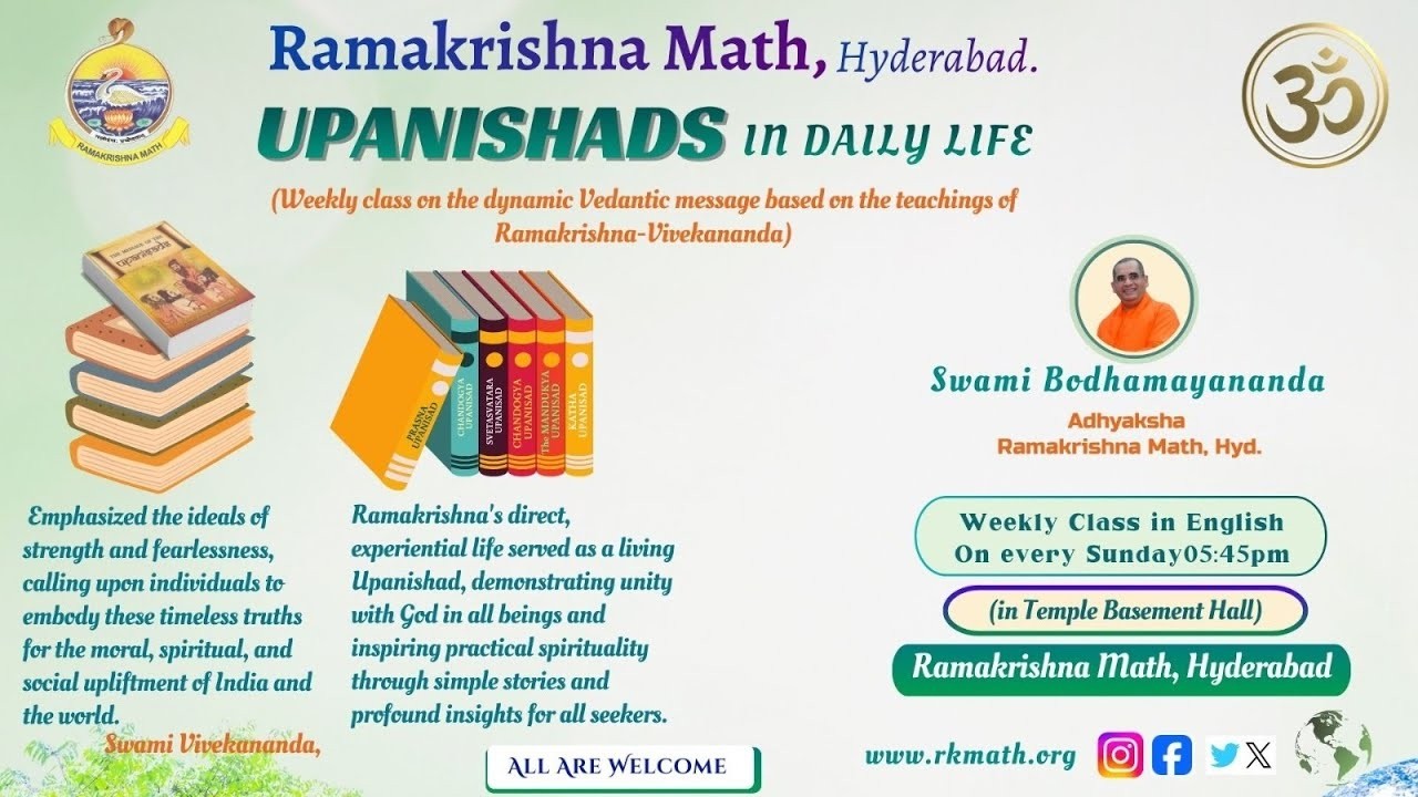 Watch Weekly class on Upanisad in daily life Class No.04