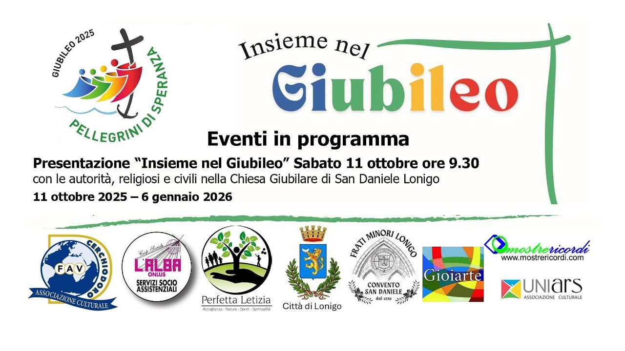 🎉 INSIEME NEL GIUBILEO – Gli eventi in programma!📍 Chiesa Giubilare di San Daniele – Lonigo (VI)