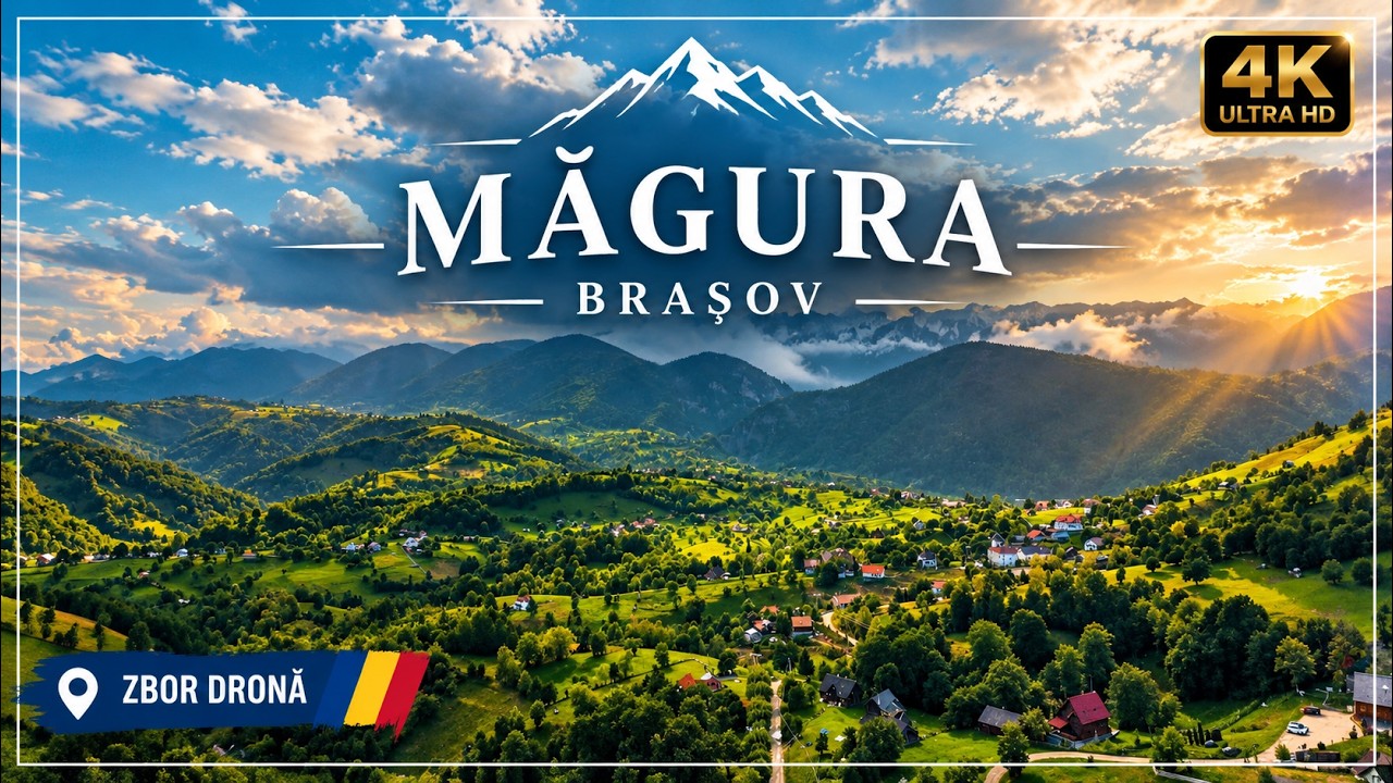 Zbor cu drona peste satul Măgura, Brașov – Bucegii și Piatra Craiului în imagini spectaculoase 4K 🇷🇴
