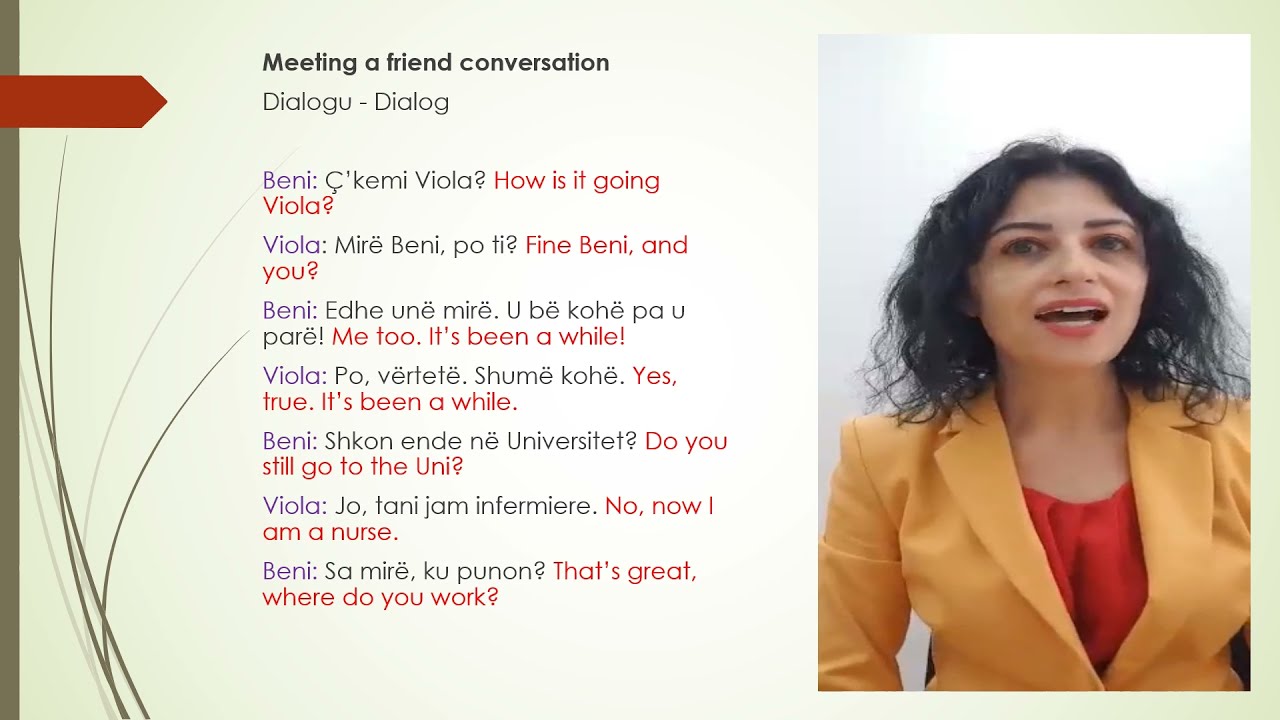 Learn Albanian with Viola. Meeting with a friend