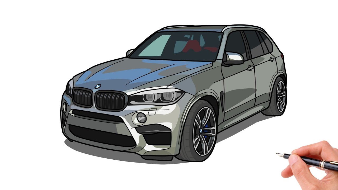 How to draw BMW X5M / drawing BMW x5 suv car