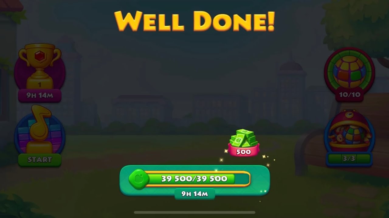 Township game play Level 100 wining 500 T -cash from Match level 3 by Remove Green piece