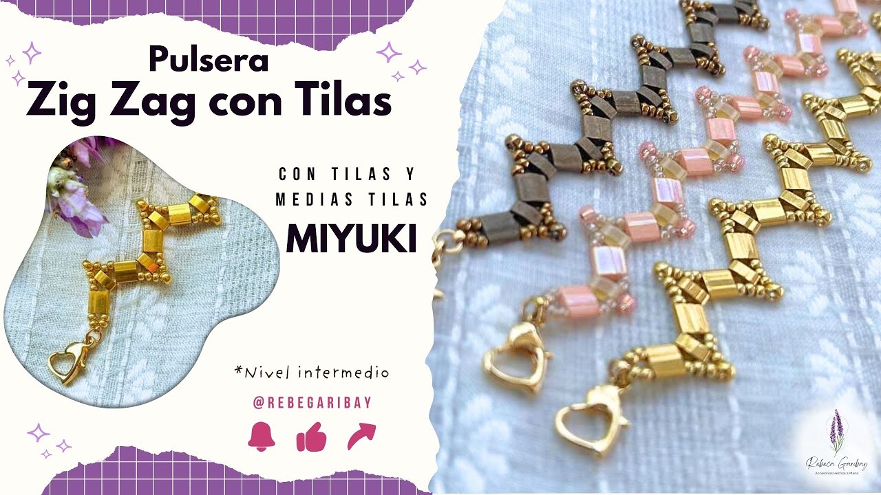 ✨Pulsera Zig-Zag con Tilas y Medias Tilas Miyuki✨ Tutorial paso a paso