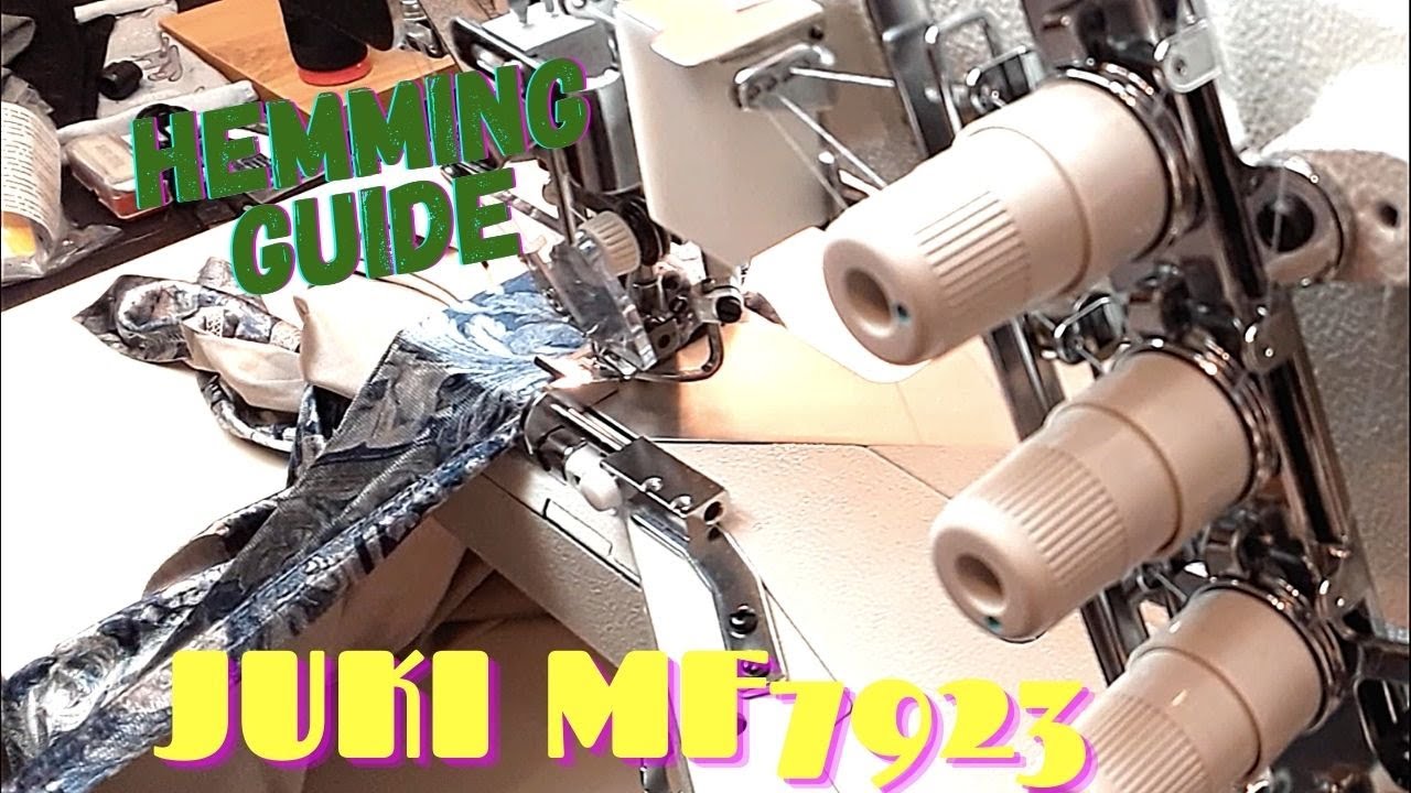 Coverstitching Difficult Fabric . Hemming Guide Attachment for Juki MF7923 Industrial Coverstitch.