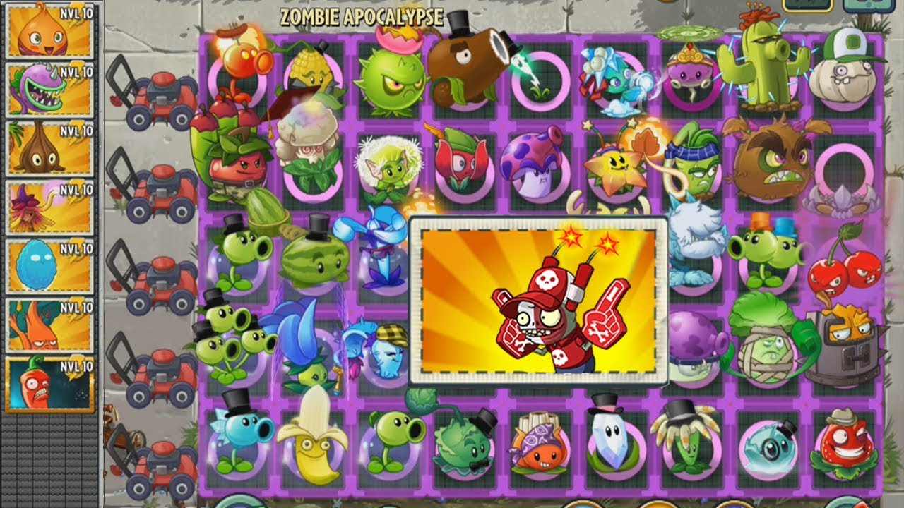 Plants vs Zombies 2: 1000 Zombiditos Superfan NVL 10 vs Todas las Plantas