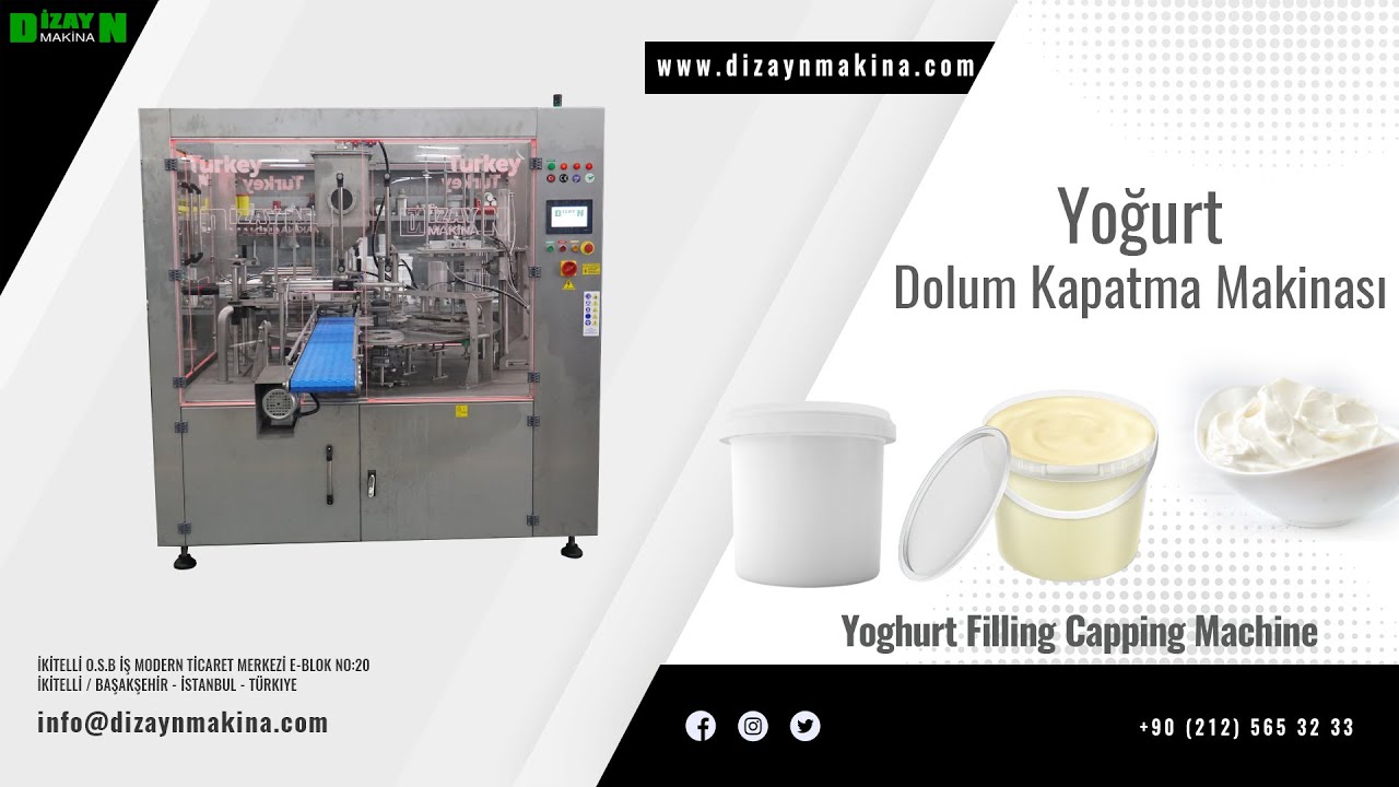 Kova Yoğurt Dolum Kapatma Makinası - Bucket Yoghurt Filling Capping Machine