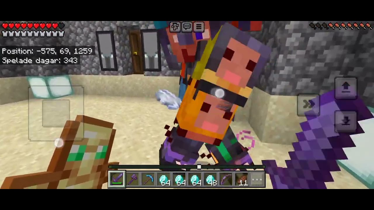 Jag och min kompis pvpar i Minecraft!