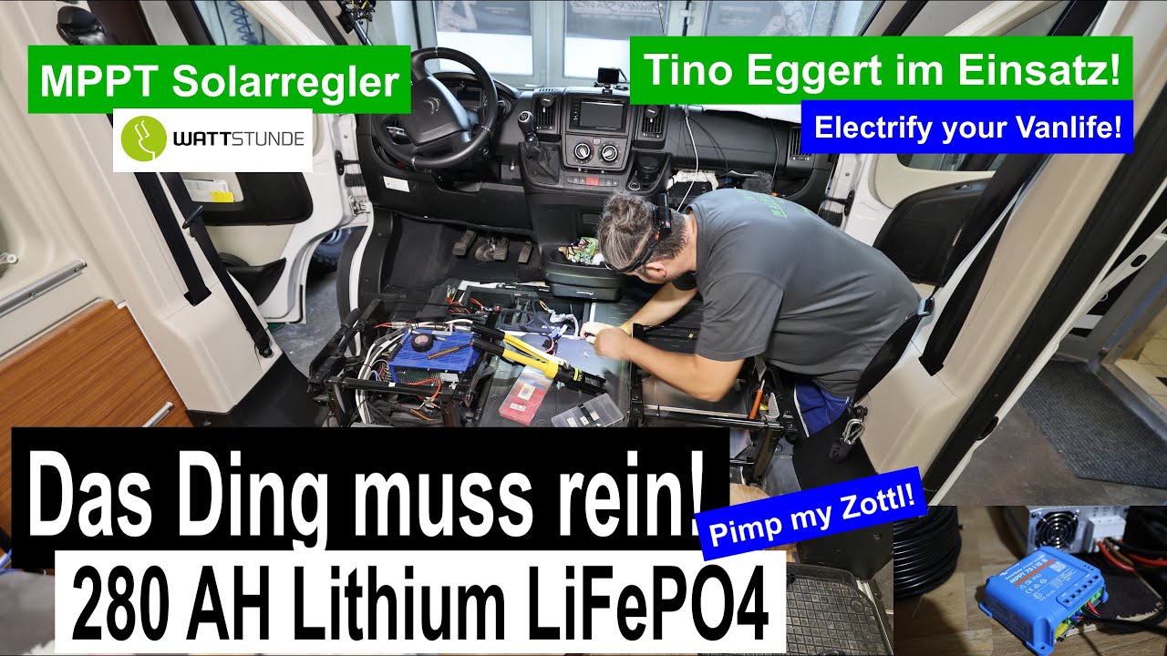 ENDLICH! 280 AH Lithium LiFePO4 Batterie & Solarregler | Untersitz-Montage | Tino Eggert schraubt