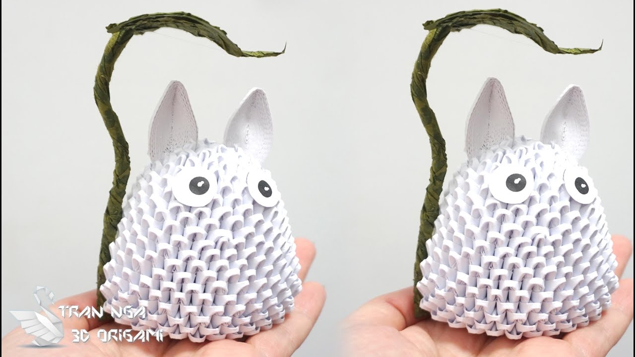 3d origami totoro tutorial P3 | como hacer origami totoro en 3d