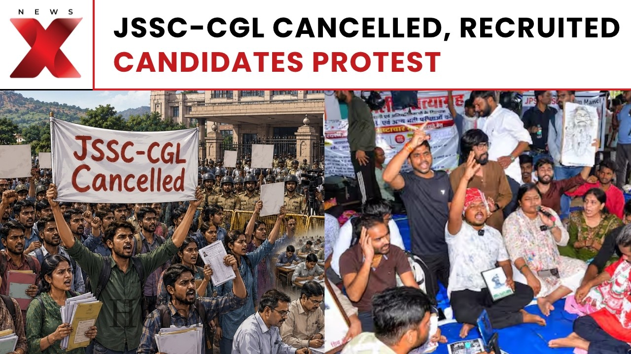 JSSC-CGL Cancellation Recruited Candidates Stage Protest At Jharkhand Project Bhawan | Latest News